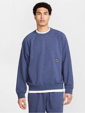 NWT Nike Men's X-Large Heritage Dri-FIT Fleece Top Sweatshit Heather Blue NEW
